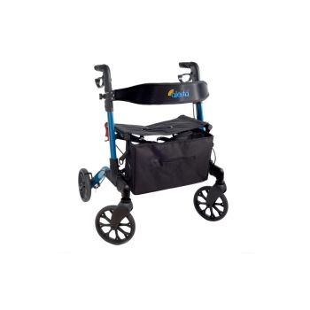 Alerta Four-Wheel Aluminium Rollator with Seat and Bag