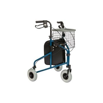 Alerta Three-Wheel Lightweight Walker with Basket, Tray & Bag