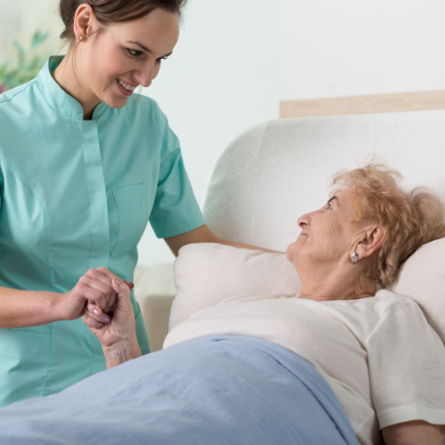 woman in hospital bed